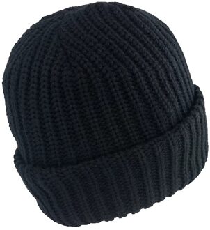 Lee Cooper Grof gebreide muts (Zwart) - One Size