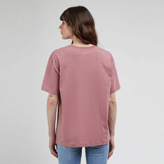 LEE Crew neck t-shirt dark mauve - maat M Ecru