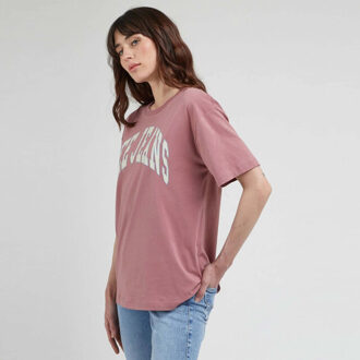 LEE Crew neck t-shirt dark mauve - maat S Ecru