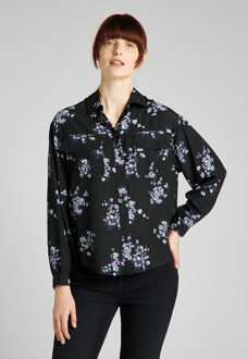 LEE L49uxm01 floral blouse black Zwart - M