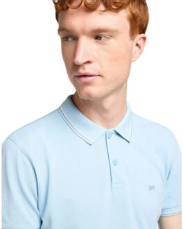 LEE Pique polo heather sky Blauw - XXL