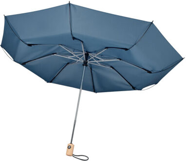 Leeds bamboe 190t vouwparaplu - maat One size Blauw
