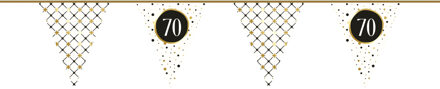 Leeftijd verjaardag thema vlaggetjes 70 jaar papier 600 cm - Vlaggenlijnen Multikleur