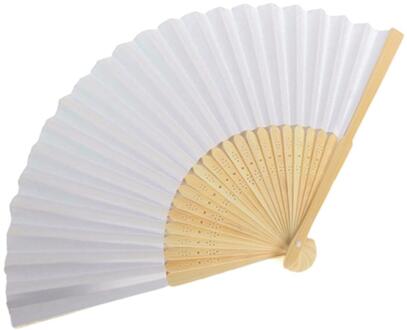 Leeg Wit Diy Papier Bamboe Vouwen Ventilator Voor Hand Praktijk Kalligrafie Schilderij Tekening Wedding Party Ornamenten