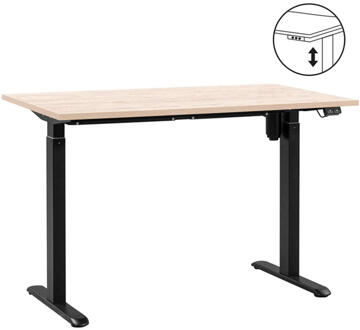 Leen Bakker - Bureau Homeworx Zit/sta Elektrisch Verstelbaar - Eikenkleur/zwart - 75/118x120x70 Cm - Hout - Bruin