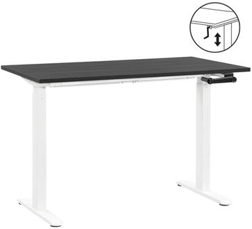 Leen Bakker - Bureau Homeworx Zit/sta Handmatig Verstelbaar - /wit - 75/118x120x70 Cm - Metaal/Hout - Zwart