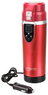Leepee 350Ml Draagbare Verstelbare Temperatuur Kokend Mok Voor Koffie Thee 12V Boiler Auto Verwarming Cup Auto Elektrische waterkoker Rood