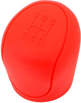 Leepee Auto Versnellingspook Kragen Siliconen Gear Hoofd Pookknop Cover Voor Escort Ford Focus 2 3 4 MK2 MK3 MK4 Mt - Rood