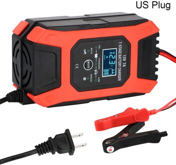 Leepee Digitale Lcd-scherm 7 Stage Automatische Slimme Auto Acculader 12V 7A Nat Droog Lood-zuur Batterij-laders US 12V 7A