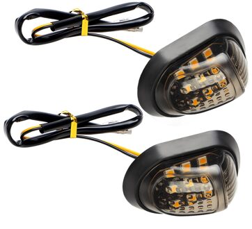 Leepee Een Paar 9 Led 12V Motor Indicatoren Blinker Motorfiets Piranha Licht Flasher Richtingaanwijzer Geel Verlichting