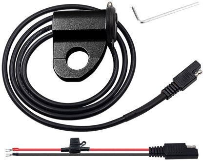 Leepee Met Schakelaar Mobiele Telefoon Adapter 2.4A Digitale Display Motorfiets Usb Charger Aluminium Auto Fast Charger Waterdicht zwart