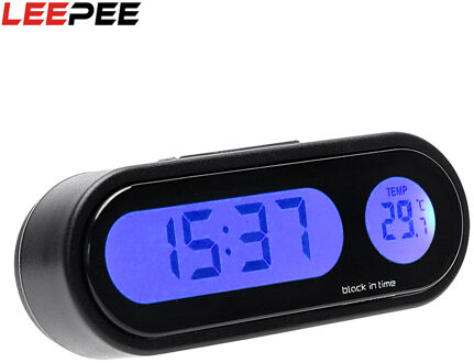 Leepee Mini 2 In 1 Digitale Klok Ornamenten Thermometer Blauw Licht Auto Decoratie Automobiles Decor Interieur Accessoires