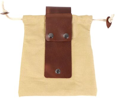 Leer Canvas Bushcraft Tas Canvas Foerageren Pouch Voor Wandelen, Gesp Duty Tool Zakje Met Koord Voor Buitenshuis Camping Zak