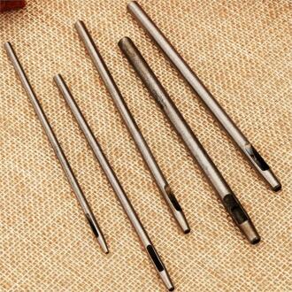 Leer Craft Staal Puncher Papier Ponsen Hand Tool Ronde Perforators Riem Band Lederen Handgemaakte Ambachtelijke Gereedschappen 1Mm-5Mm 7 Maten