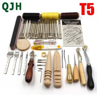 Leer Hobbygereedschappen Kit Hand Naaien Stiksels Punch Carving Werk Zadel Ponsen Snijgereedschap T5