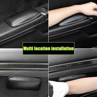 Leer Knie Pad Voor Auto Interieur Kussen Comfortabele Elastische Kussen Memory Foam zwart