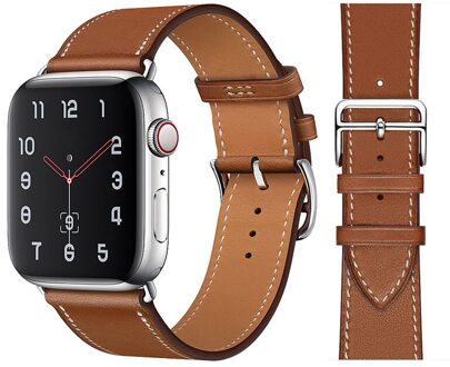 Leer Loop Band Voor Iwatch 40Mm 44Mm Sport Band Tour Band Voor Apple Horloge 42Mm 38Mm Serie 2 3 4 5 6 Se Bruin
