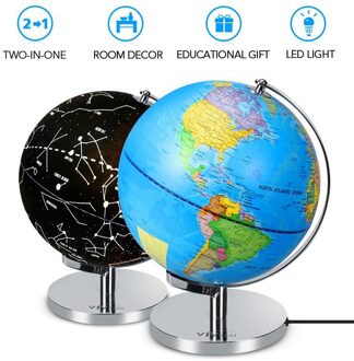 Leermiddelen Usb Powered Desktop Decoratie Kantoor Led Licht Met Stand Wereldkaart Aarde Globe Home Geografie Schoolbenodigdheden