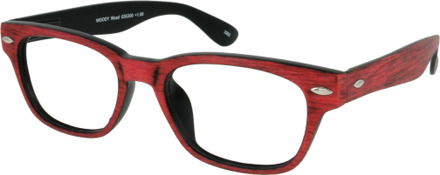 Leesbril INY Woody Wood G55300 rood Zwart