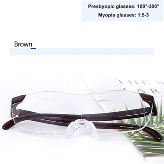 Leesbril Presbyopie Lupa Vergrootglas Brillen Frame Verziend Bril Met Oudere Comfy Licht Glazen Brillen 250 Graden bruin