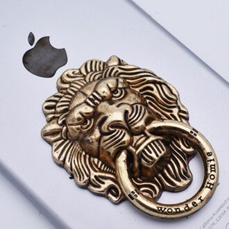 Leeuw Mobiele Telefoon Ring Beugel Full Metal Plating Retro Wind 360 Graden Draaibare Mobiele Telefoon Shell Universele Ring Telefoon Houders goud