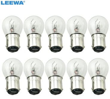 LEEWA 10pcs 24V 1157 BA15D P21/5W S25 Car Clear Glass Lamp Brake Tail Bulb Truck Bus Indicator Halogen Lamp #CA1690
