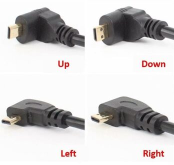 Left Angle Micro HDMI Male to HDMI Female Cable, 17cm - small