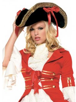 Leg Avenue Dames piraten hoed met goud Zwart