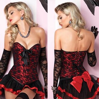 Leg Avenue Europe Juliet Corset Black/red Bustier - M Zwart / Rood