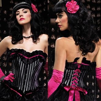 Leg Avenue Europe Veronica Corset Black/grey - L Zwart / Grijs