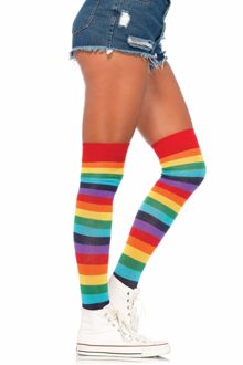 Leg Avenue Regenboog kleuren dames kousen - Verkleedkousen Multikleur