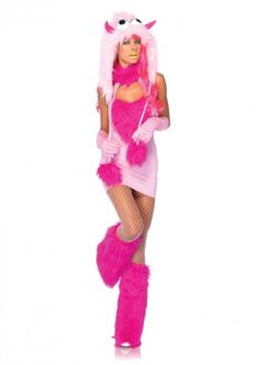 Leg Avenue Roze fantasy monster kostuum voor dames 38-40 (m/l)