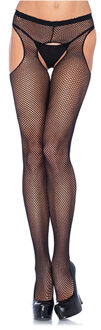 Leg Avenue Sexy Visnet strippanty met jarretel effect.  - One Size