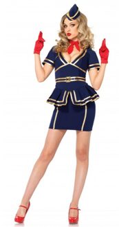 Leg Avenue Stewardess kostuum - 3-delig - stewardessenpakje M