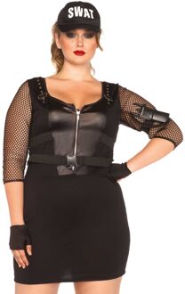 Leg Avenue SWAT Officer plus size kostuum - XL/2XL - Zwart - Leg Avenue