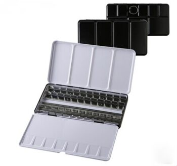 Lege Metalen Aquarel Schildert Blikken Doos Kleur Palet Met Volledige Pan/Half Pan Acryl Aquarel Verf Lade Voor