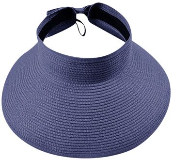 Lege Top Opvouwbare Strooien Hoed Opvouwbare Reizen Strand Effen Kleur Zomer Reizen Caps Czapka Z Daszkiem Pet # BL5 marine