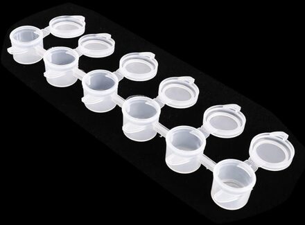 Lege Verf Strips 10 Strips 60 Potten 3-5Ml Lege Verf Pot Pod Strips Arts Ambachten Plastic Opbergdoos containers Voor Scholen Pigment