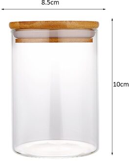 Lege Voedsel Glazen Potten Glazen Met Bamboe Deksel En Siliconen Ring