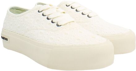 Legend Platform Borduur Dames Witte Schoenen