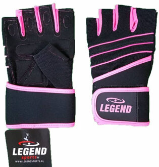 Legend Sports Fitness Handschoen Dames Legend Grip Roze Maat L