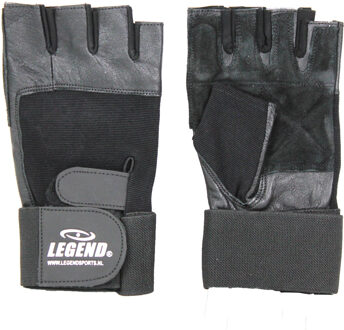 Legend Sports Fitness Handschoen Leder Zwart Legend Maat L