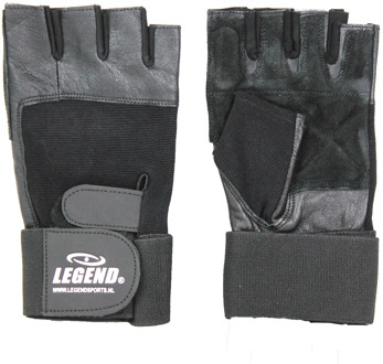 Legend Sports Fitness Handschoen Leder Zwart Legend Maat M