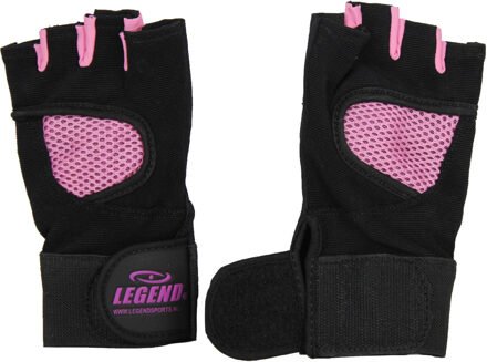 Legend Sports Fitness Handschoen Legend Mesh Zwart/roze Maat L