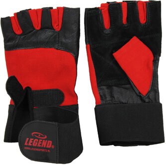 Legend Sports Fitness Handschoenen Leder Zwart/rood Legend