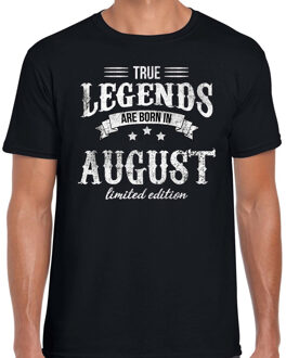 Legends are born in August cadeau t-shirt zwart voor heren - Verjaardag shirts L