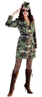 Leger kostuum met camouflage voor dames - legerjurkje 42 (XL)