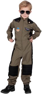 Leger & Oorlog Kostuum | Maverick Top Piloot F35 Straaljager Kind Kostuum | Maat 128 | Carnaval kostuum | Verkleedkleding