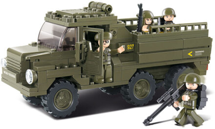 Leger Soeelgoed Vrachtwagen 31 Cm Bouwsteentjes - Compatible - Soldaten Army Thema Multikleur