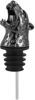 Legering Luipaard Hoofd Vormige Schenker Stoppers Fles Caps Drank Fles Stopper Voor Home Party (Golden) geweer zwart